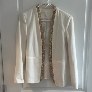 H&M Cream Blazer with Gold Trim